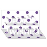 Polka Dots - Dark Lavender Violet on White Best Wish 3D Greeting Card (8x4)