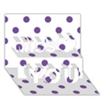 Polka Dots - Dark Lavender Violet on White Miss You 3D Greeting Card (7x5)