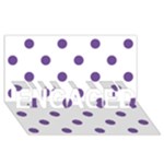 Polka Dots - Dark Lavender Violet on White ENGAGED 3D Greeting Card (8x4)