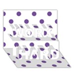 Polka Dots - Dark Lavender Violet on White WORK HARD 3D Greeting Card (7x5)