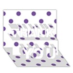 Polka Dots - Dark Lavender Violet on White THANK YOU 3D Greeting Card (7x5)
