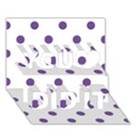 Polka Dots - Dark Lavender Violet on White You Did It 3D Greeting Card (7x5)
