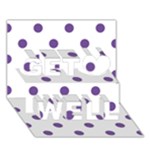 Polka Dots - Dark Lavender Violet on White Get Well 3D Greeting Card (7x5)