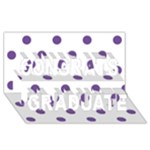 Polka Dots - Dark Lavender Violet on White Congrats Graduate 3D Greeting Card (8x4)