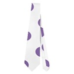 Polka Dots - Dark Lavender Violet on White Necktie (Two Side)