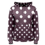 Polka Dots - White on Eggplant Violet Women s Pullover Hoodie
