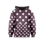 Polka Dots - White on Eggplant Violet Kid s Pullover Hoodie