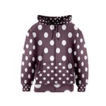 Polka Dots - White on Eggplant Violet Kid s Zipper Hoodie
