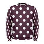 Polka Dots - White on Eggplant Violet Men s Sweatshirt
