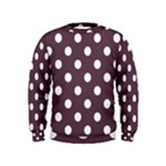 Polka Dots - White on Eggplant Violet Kid s Sweatshirt