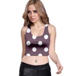 Polka Dots - White on Eggplant Violet Racer Back Crop Top