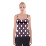 Polka Dots - White on Eggplant Violet Spaghetti Strap Top