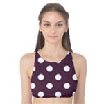 Polka Dots - White on Eggplant Violet Tank Bikini Top