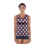 Polka Dots - White on Eggplant Violet Women s Sport Tank Top