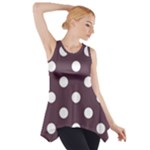 Polka Dots - White on Eggplant Violet Side Drop Tank Tunic