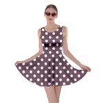 Polka Dots - White on Eggplant Violet Skater Dress