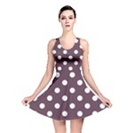 Polka Dots - White on Eggplant Violet Reversible Skater Dress