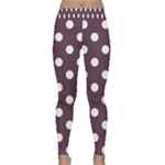 Polka Dots - White on Eggplant Violet Yoga Leggings