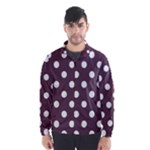 Polka Dots - White on Eggplant Violet Wind Breaker (Men)