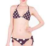 Polka Dots - White on Eggplant Violet Bikini Set