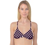 Polka Dots - White on Eggplant Violet Reversible Tri Bikini Top