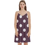 Polka Dots - White on Eggplant Violet Women s Reversible Sports Bra with Border