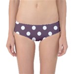 Polka Dots - White on Eggplant Violet Classic Bikini Bottoms