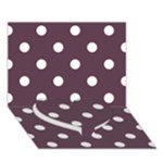 Polka Dots - White on Eggplant Violet Heart Bottom 3D Greeting Card (7x5)