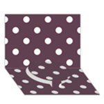 Polka Dots - White on Eggplant Violet Circle Bottom 3D Greeting Card (7x5)