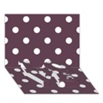 Polka Dots - White on Eggplant Violet LOVE Bottom 3D Greeting Card (7x5)