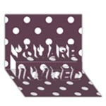 Polka Dots - White on Eggplant Violet YOU ARE INVITED 3D Greeting Card (7x5)