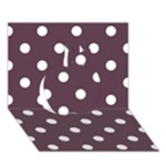 Polka Dots - White on Eggplant Violet Apple 3D Greeting Card (7x5)
