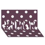 Polka Dots - White on Eggplant Violet #1 MOM 3D Greeting Cards (8x4)