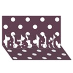 Polka Dots - White on Eggplant Violet BEST BRO 3D Greeting Card (8x4)