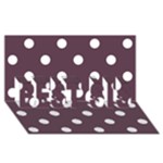 Polka Dots - White on Eggplant Violet BEST SIS 3D Greeting Card (8x4)