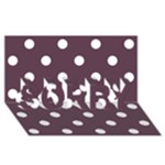 Polka Dots - White on Eggplant Violet SORRY 3D Greeting Card (8x4)