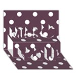 Polka Dots - White on Eggplant Violet Miss You 3D Greeting Card (7x5)