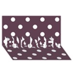 Polka Dots - White on Eggplant Violet ENGAGED 3D Greeting Card (8x4)