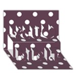 Polka Dots - White on Eggplant Violet You Did It 3D Greeting Card (7x5)