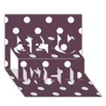 Polka Dots - White on Eggplant Violet Get Well 3D Greeting Card (7x5)