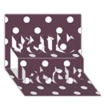 Polka Dots - White on Eggplant Violet You Rock 3D Greeting Card (7x5)