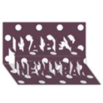 Polka Dots - White on Eggplant Violet Happy New Year 3D Greeting Card (8x4)