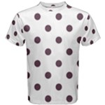 Polka Dots - Eggplant Violet on White Men s Cotton Tee
