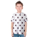 Polka Dots - Eggplant Violet on White Kid s Cotton Tee