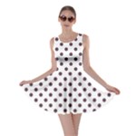 Polka Dots - Eggplant Violet on White Skater Dress