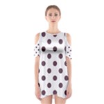 Polka Dots - Eggplant Violet on White Women s Cutout Shoulder Dress