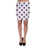 Polka Dots - Eggplant Violet on White Bodycon Skirt