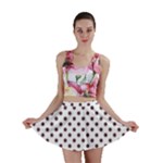 Polka Dots - Eggplant Violet on White Mini Skirt