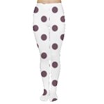 Polka Dots - Eggplant Violet on White Women s Tights