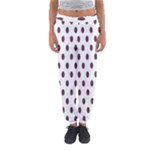 Polka Dots - Eggplant Violet on White Women s Jogger Sweatpants
